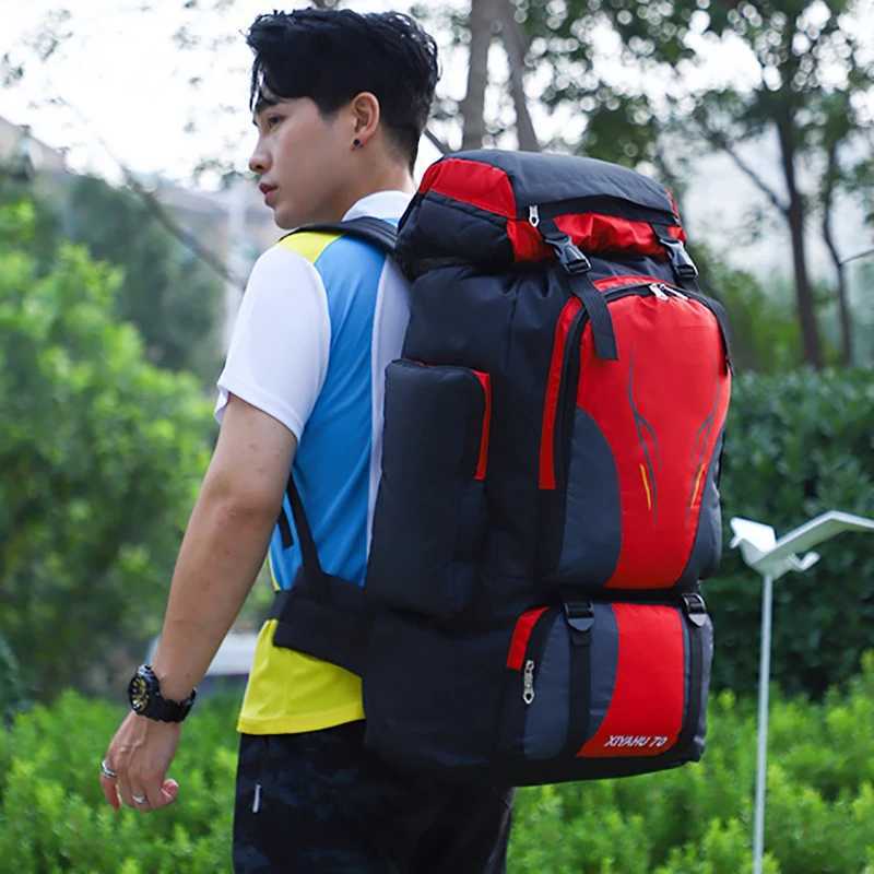 Camping High Capacity Hiking Backpack Women Outdoor Travel Backpack Men Tactics Sports 70L Mountaineering Fishing Waterproof Bag W250603