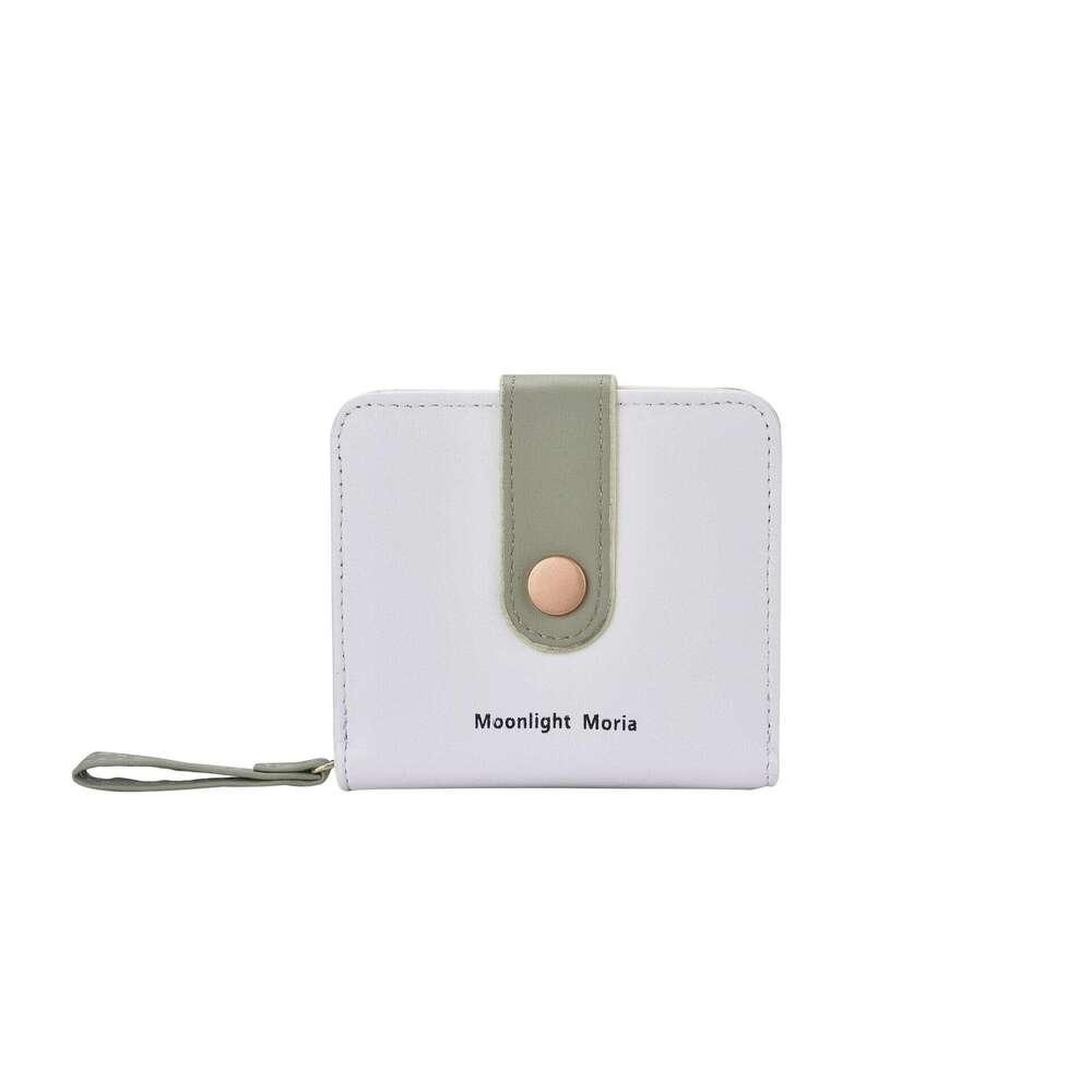 Macaron Color New for Women Short Fresh Snap Button Soft Wallet Fashion Zipper Coin Purse