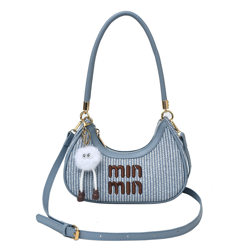 Free Shipping 2025 New Bestselling Straw letter Women's Shoulder Bag Fashionable and Popular Simple Design Crossbody Bag