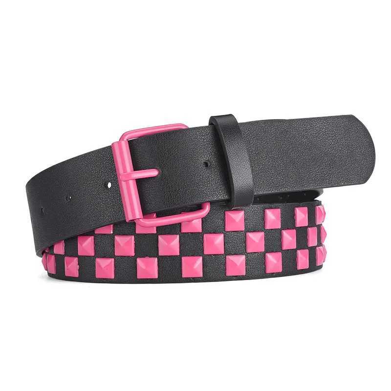 Personalized Rivets PU Leather Belt for Men and Women Universal Multi-color Optional Fashion Hip-hop Punk Belt Ins Style W250604