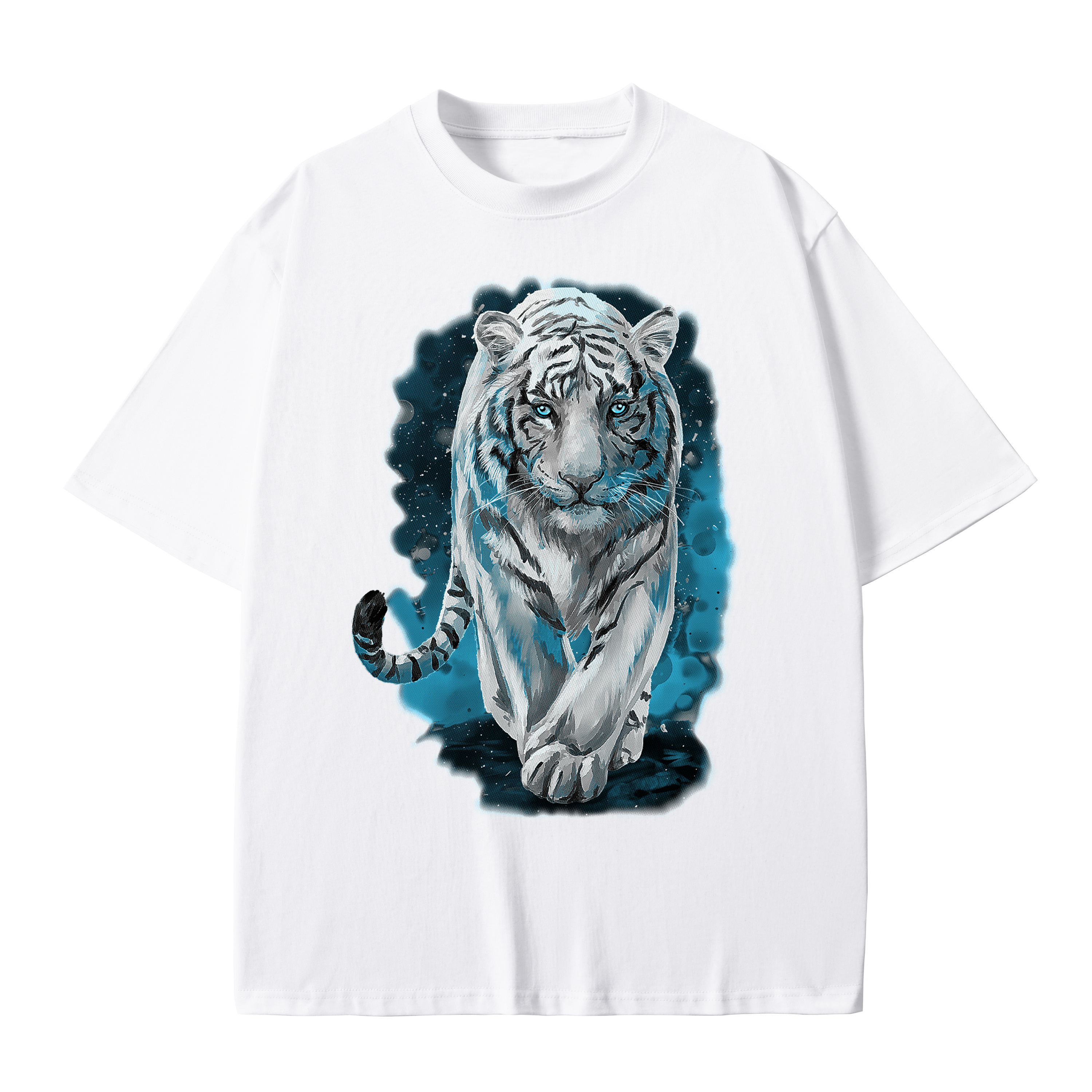 T-shirt men's top designer cotton T-shirt The Bengal tiger short sleeved clothing high-quality fashionable T-shirt BROADTRUE