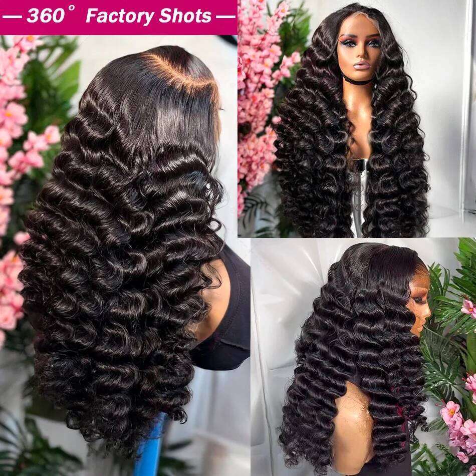 210 Density Loose Deep 13x6 Front Human Hair Wigs Brazilian 30 40 Inches Curly Water Wave HD 13x4 Lace Frontal Wig