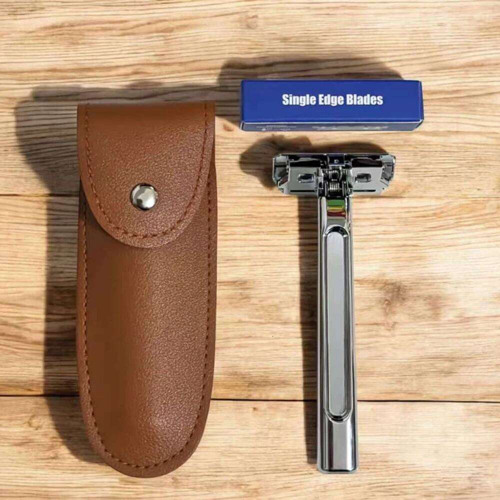 Whityle 20T Glide Pro 4D Super Double-edged Safety Razor Half Blade Shaver With Travel Leather Storage Bag for Men Grooming Care