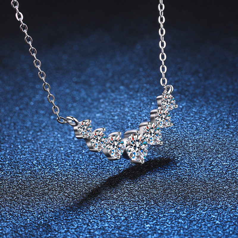 Charming Woman's Jewelry Piece Combining High-Quality Materials: S925 SS + Pt Plate | Eye-Catching Diamond-Like Sparkle from Genuine Moissanites