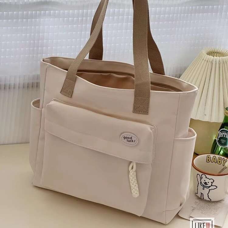 Design Rope Knot Commuter Thickened Nylon Tote Bag Casual Literary Student Simple Shoulder Handbag