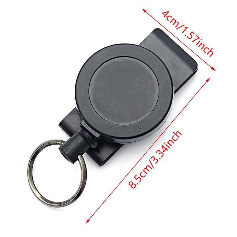 Retractable Keychain Badge Holder Reel with Multitool Carabiner Clip Heavy Duty Key Ring Steel Wire Lanyard Name Tag Stationery M250604