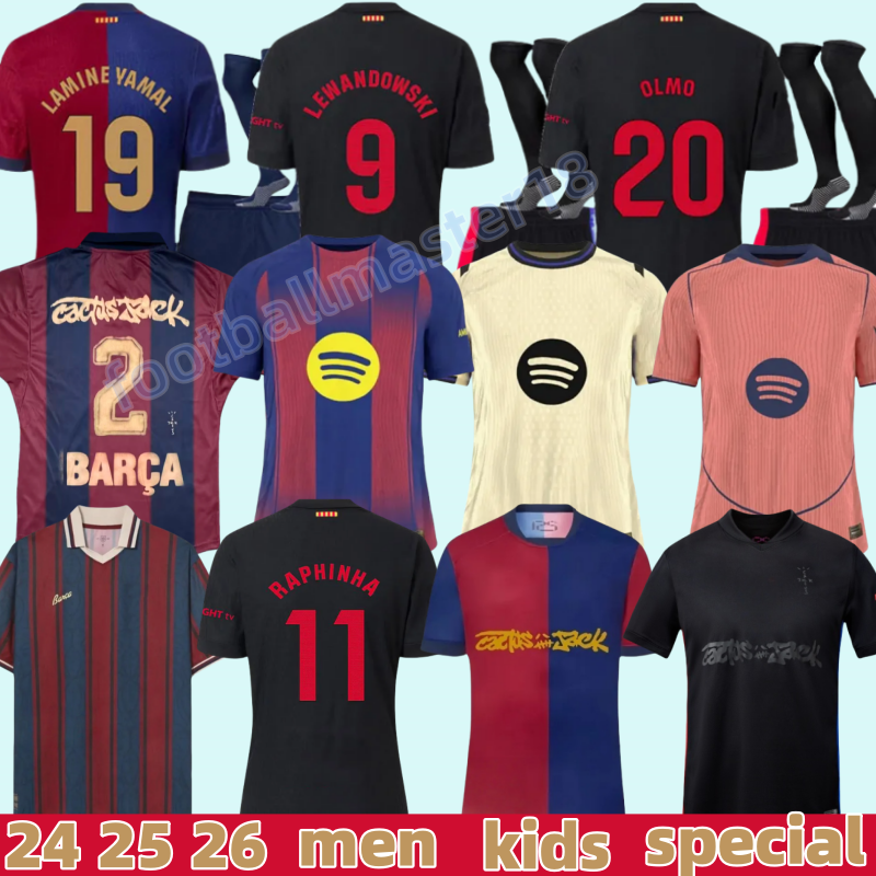 24 25 26 soccer jersey LAMINE YAMAL LEWANDOWSKI home away men kids football shirts kit F.DE JONG 2025 2026 amiseta Edition sets barcalone Travis