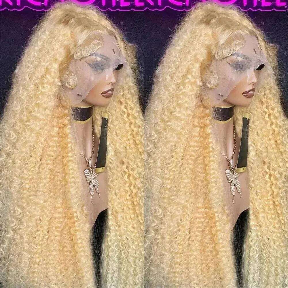 Curly 200 Density 28 30 32 Inch 613 Honey Blonde Deep Wave 13x4 Front Wigs HD Transparent 13x6 Lace Frontal Wig Human Hair