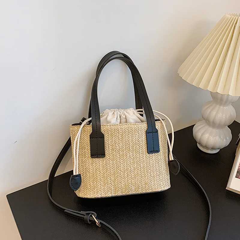 Fashion Bucket Crossbody Bags For Women Summer Handbags Casual Straw Shoulder Bag For Travel/Vacation Ladies Beach Bag XJ250604