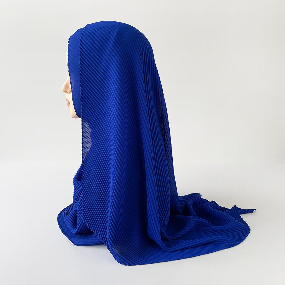 T884 headscarf pearl chiffon wrinkled scarf pleated thin long scarf Arab ladies headscarf