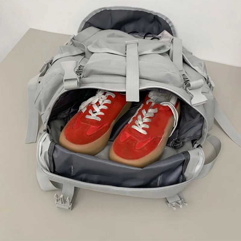 Outdoor Climbing Backpack with Shoes Pack Sport Drawstring Basketball Bag Travel Hiking Trekking College Knapsack Multi Pocket W250603