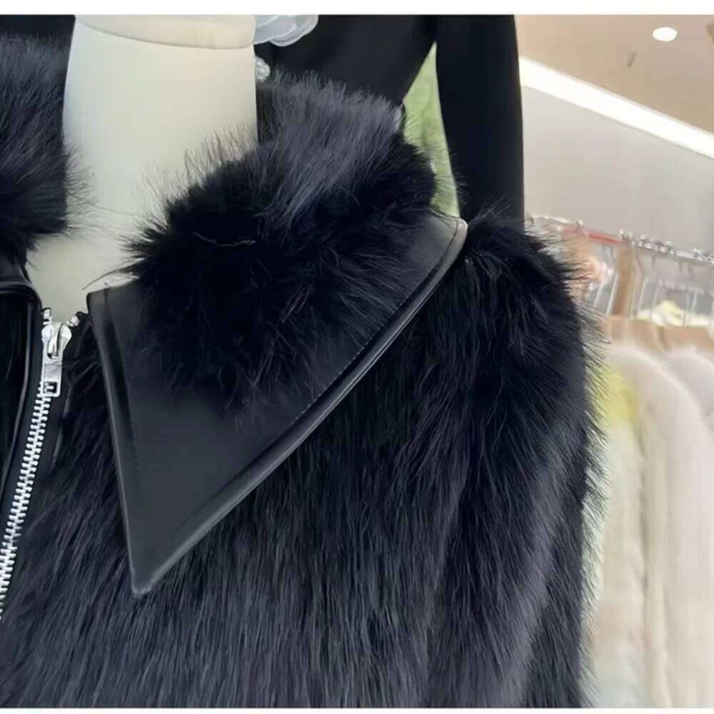 Faux Fox Fur Coats for Women,Turn-down Collar Jackets,Moto Short Overcoat,Female Clothes,Thicken Warm,New ,Winter