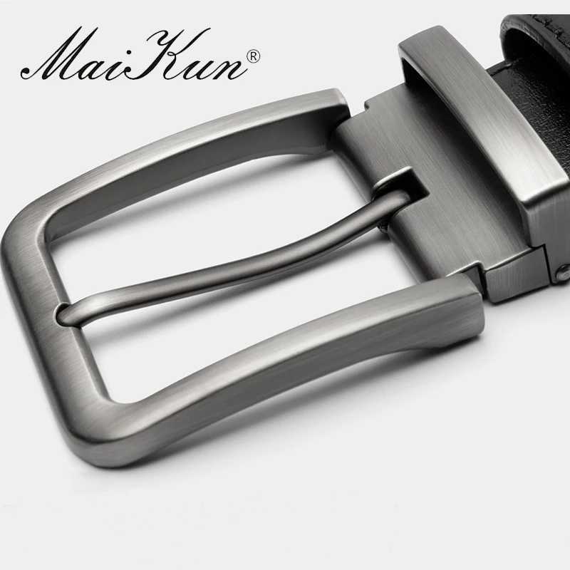 Maikun New Fashion Mens Belt Alloy Pin Buckle Business Belt Black Large Size Mens Belt W250604
