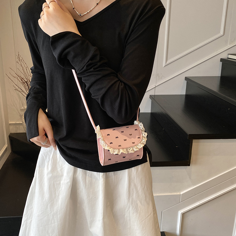 designer Mini Bag for Women Summer Niche Design Small Square Bag Lace Floral Pastoral Style Crossbody Korean Ins Shoulder Bag