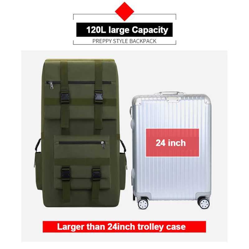 120L Men Hiking Bag Camping Backpack Large Outdoor Climbing Trekking Travel Tactical Bags Luggage Bag Shoulder W250603