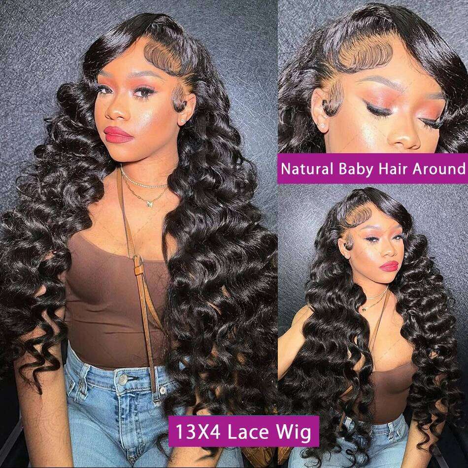200% Loose Deep Wig Pre Cut Bleached 5x5 Wear And Go Glueless 13x4 Lace Frontal Curly Water Wave Human Hair Wigs