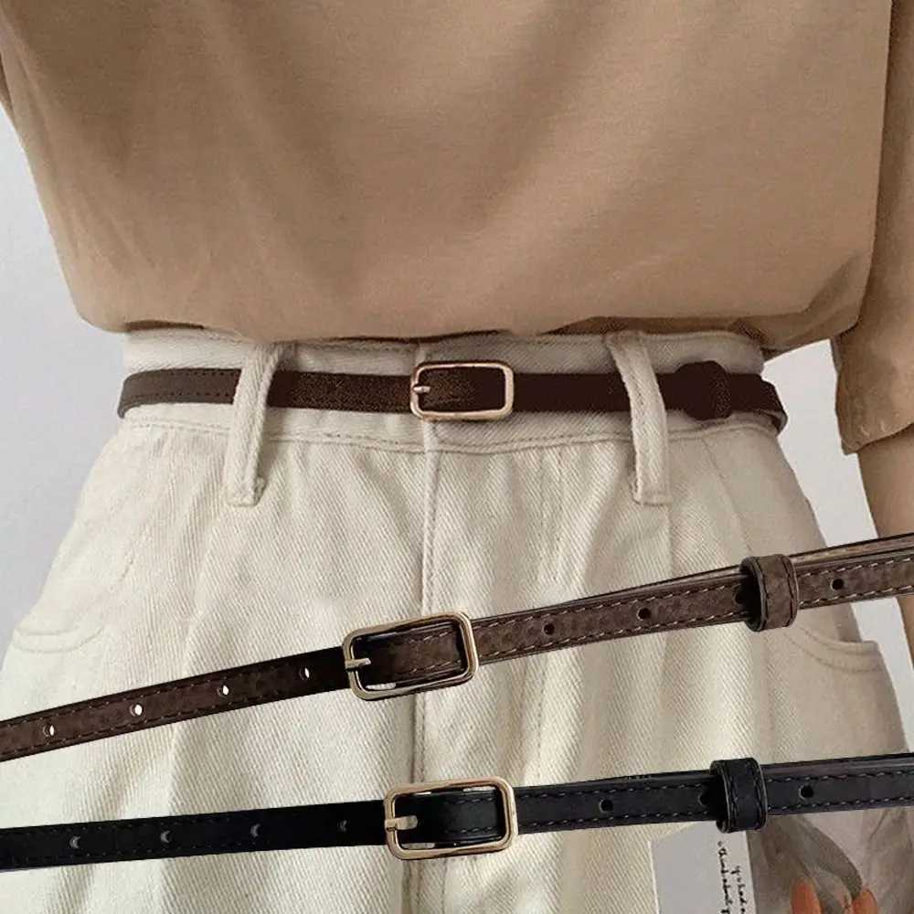 Fashion Women Thin Waistband Trend Luxury Design PU Leather Belt Casual Versatile Pin Buckle Waistband Retro Jeans Waist Belt W250604