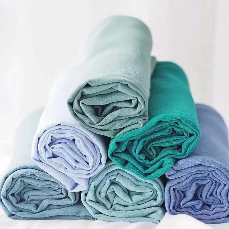 K919 Cross-border pearl chiffon scarf for women solid color bubble scarf all-match head scarf Malaysia silk scarf manufacturer wholesale