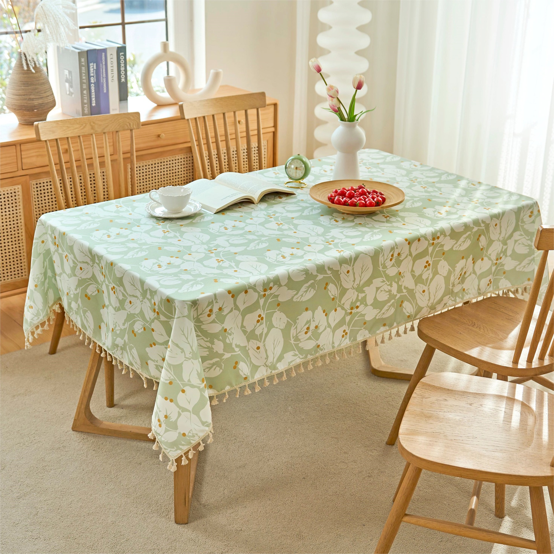 A600 tablecloth wash-free waterproof and oil-proof small fresh rectangular dining table cloth coffee table tablecloth imitation cotton and linen light