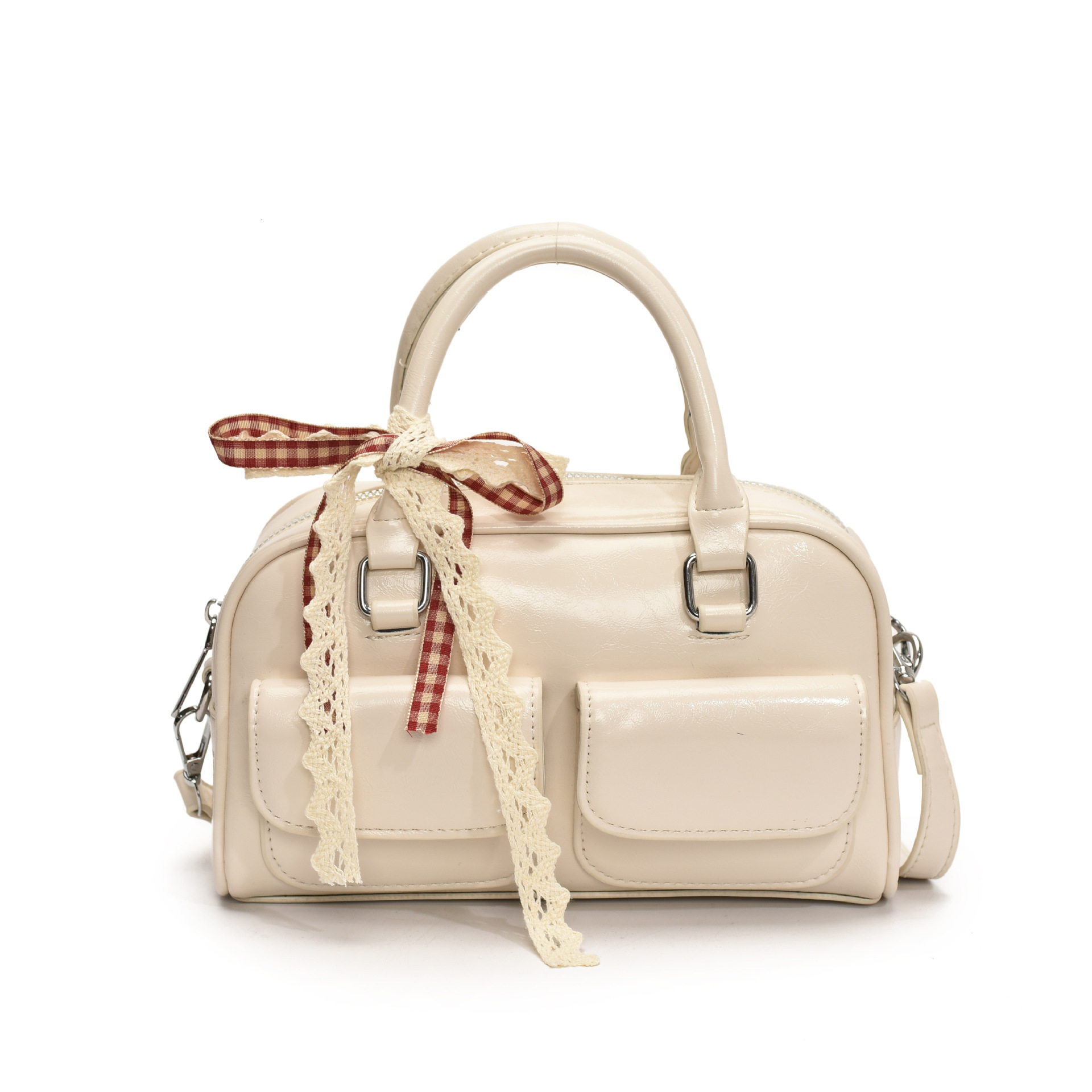 designer High-end Korean Style Commuter Handbag for Women 2025 New Large Capacity Double Pocket Shoulder Underarm Boston Bag