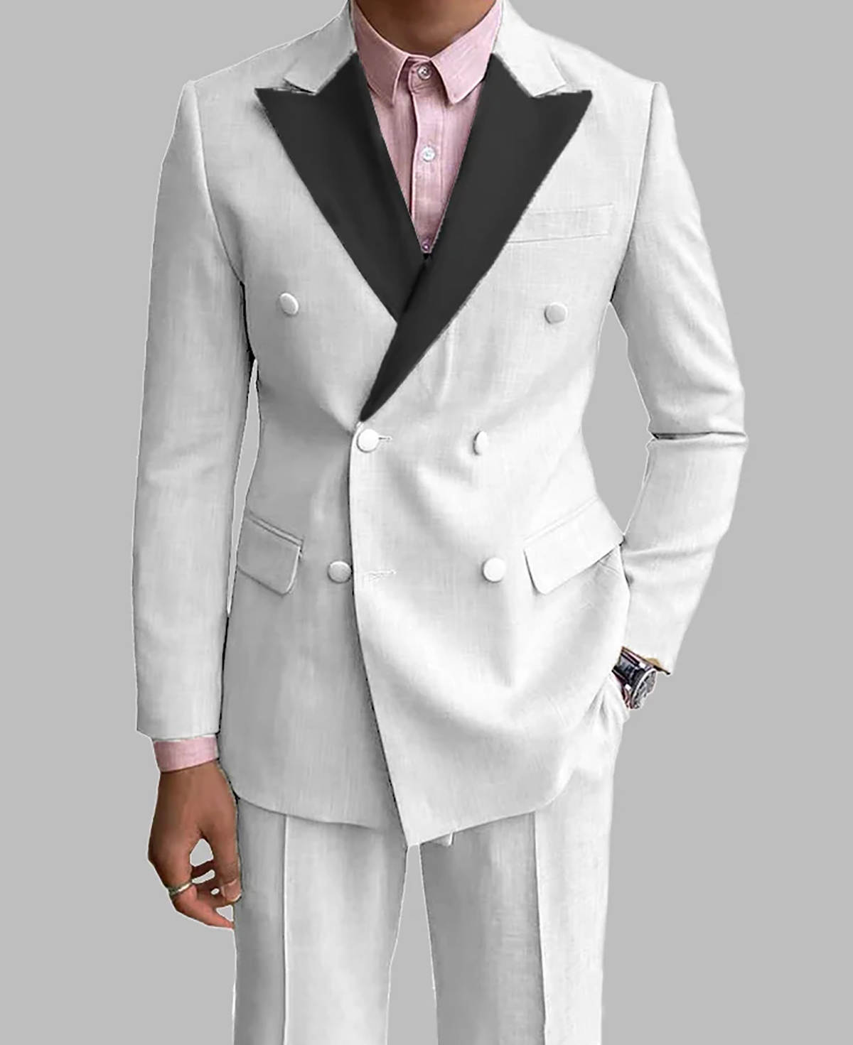 Formal Solid Color Men Wedding Tuxedos Peaked Lapel Tailored Pants Suits Birthday Party Prom Groom Wear 2 Pieces Customized
