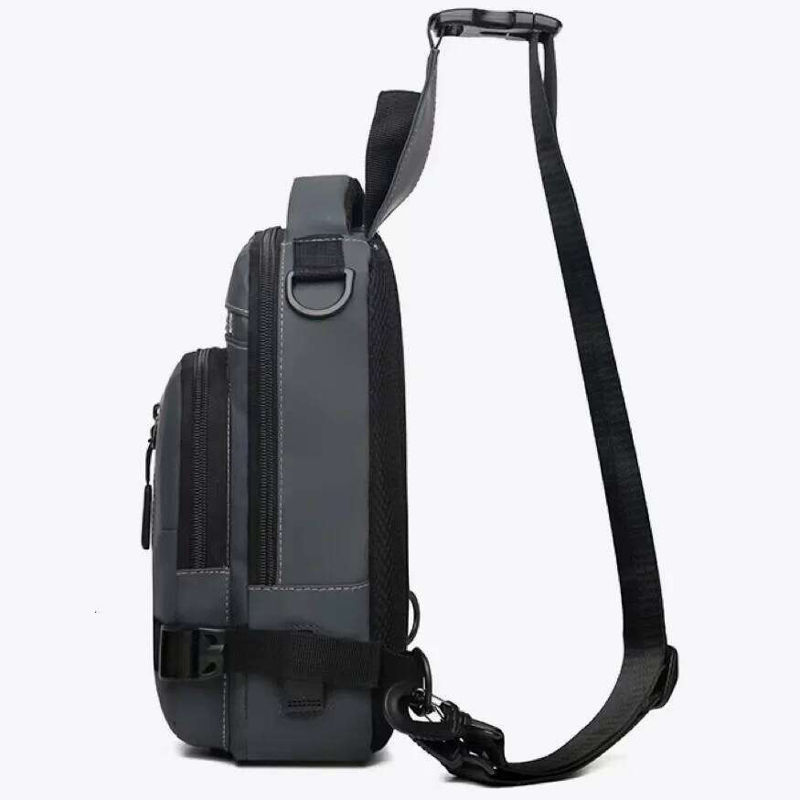 KISMIS Men's Multifunction Messenger Bag Shoulder Cloth Chest Bags Crossbody Casual Man USB Charging Handbag