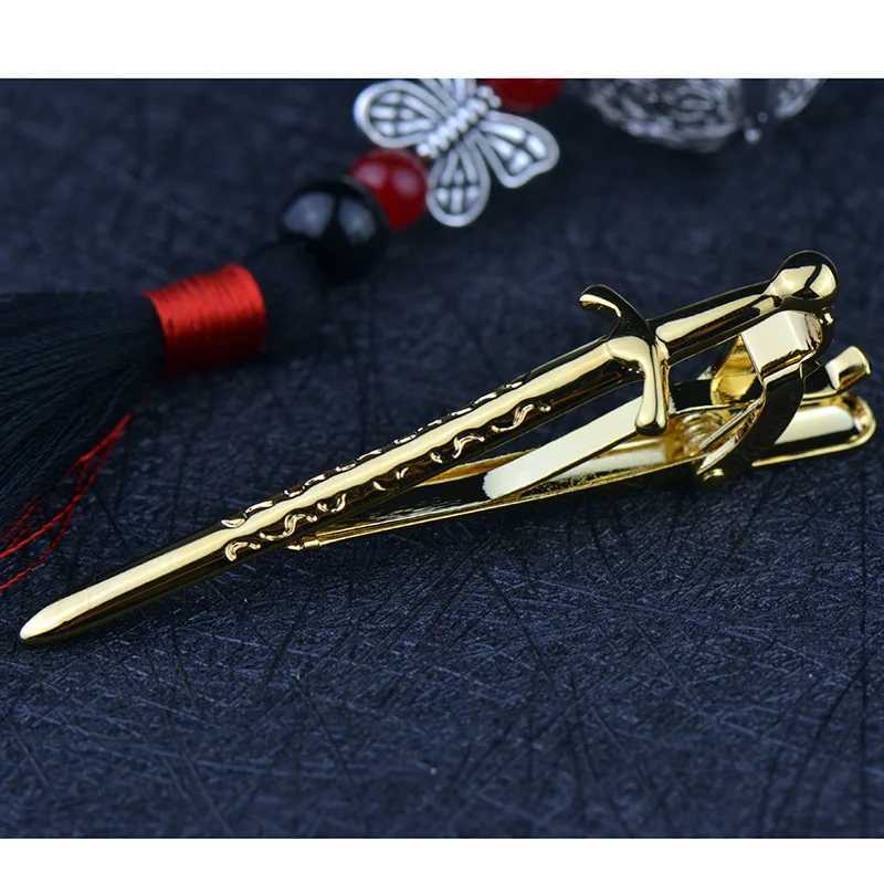 Metal Tie Clips Mens Gifts Daily Accessories Personality Simple Novelty Gun-Black Big Sword High-quality Necktie Clip W250604