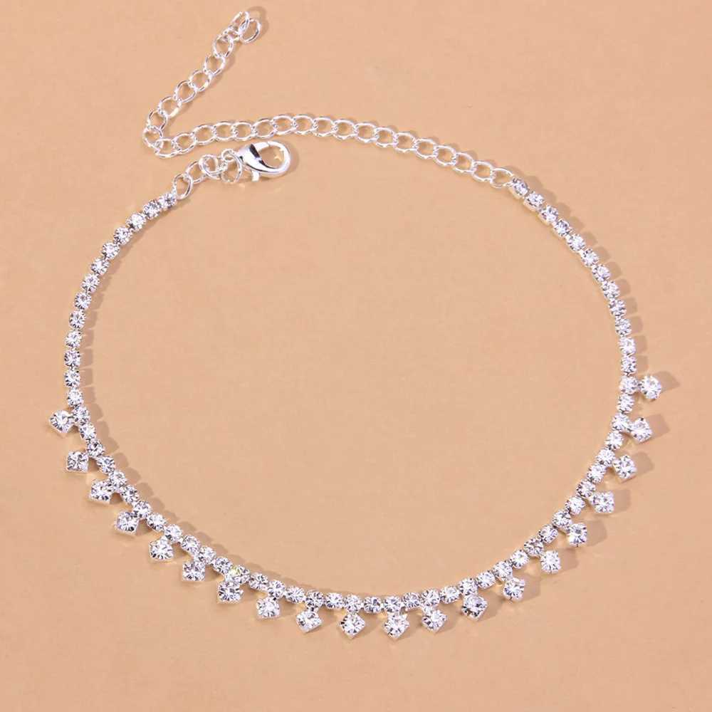 Stonefans Fashion Water Drop Anklet Rhinestone Foot Chain for Women Summer Beach Crystal Leg Ankle Bracelet Sandals Jewelry W250604