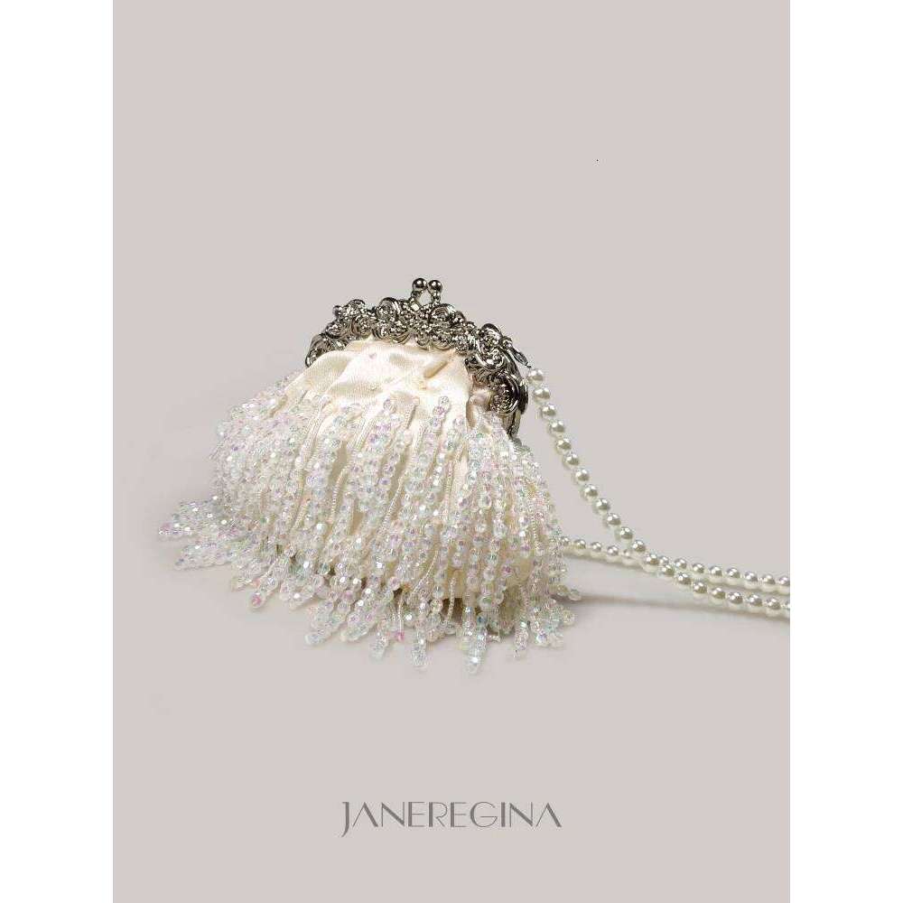 Women Evening Bag Dia Female Bead Crystal Beads Tassel Day Clutch Wedding Purse Party Banquet Bolsas Mujer