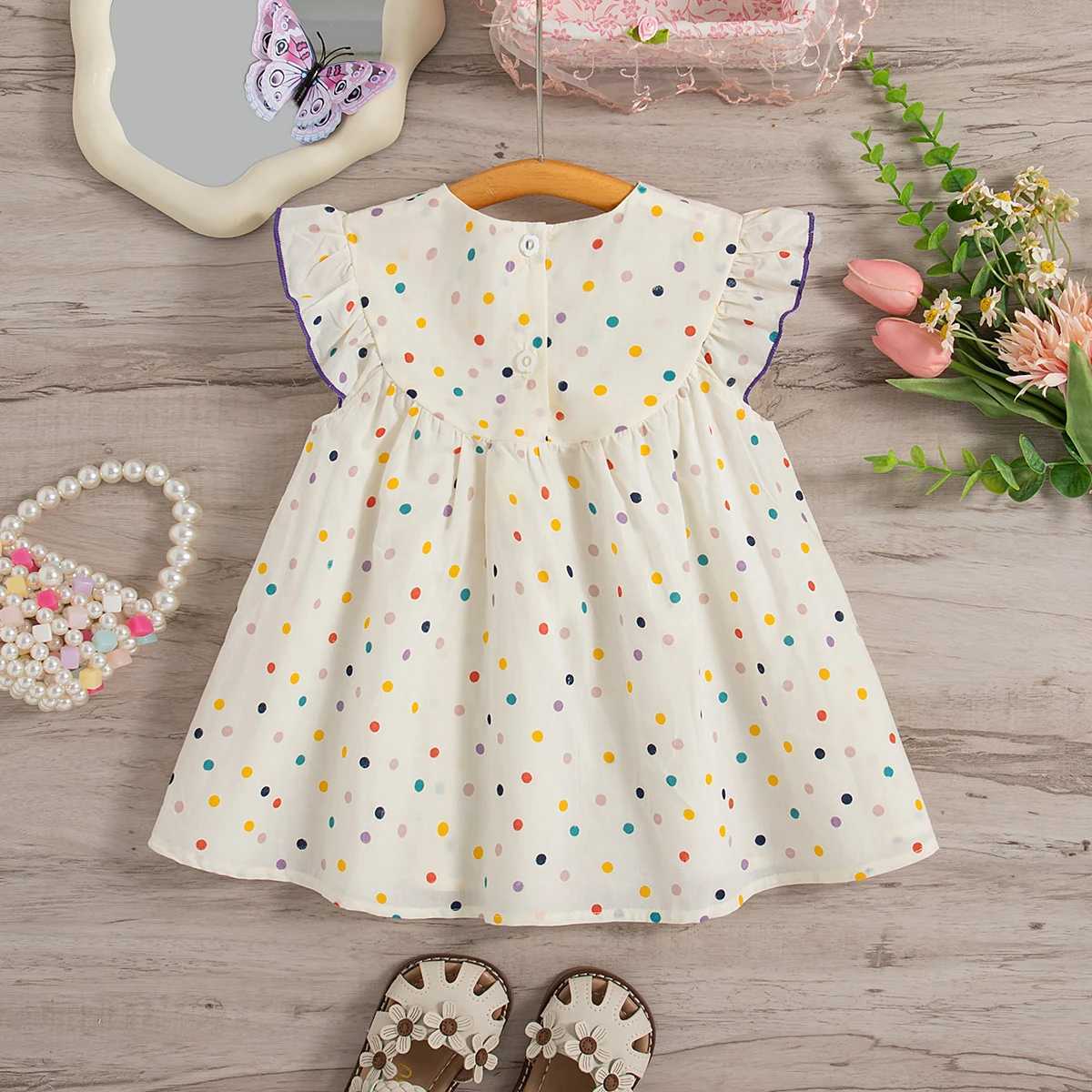 Baby Girl Dress Summer Comfortable Cotton Baby Dress Cute Flower Embroidered Dress Kids Birthday Clothes R250530