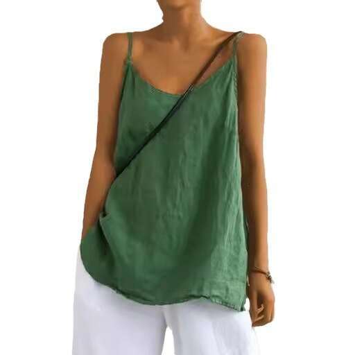 Camisole Women's Summer New Loose Cotton Linen Inner Layer Sleeveless Versatile Base Top B5