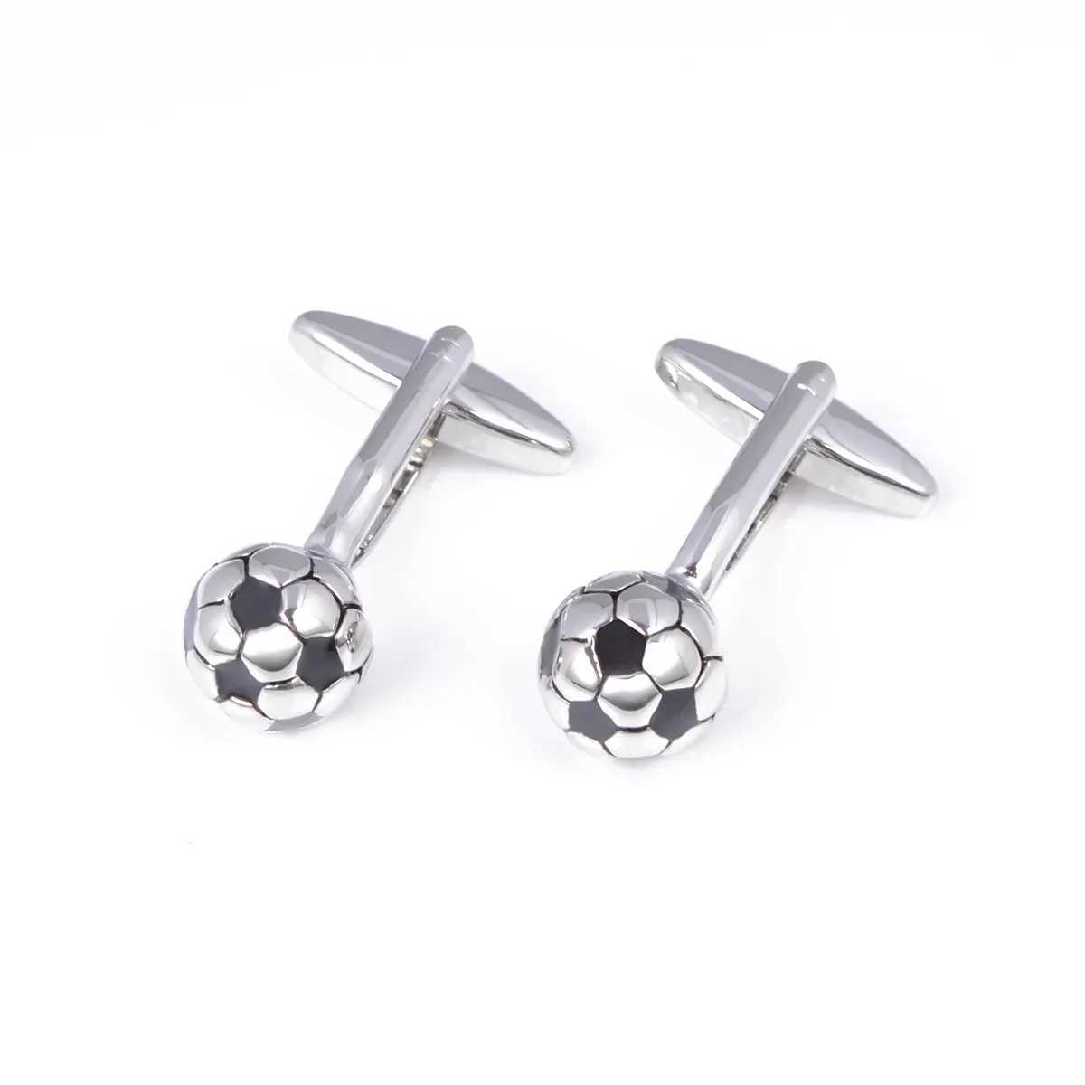 Football Cufflinks Fashion Personality Accessories Dimensional Soccer French Shirt Cuff Buttons Tie Clip Brooches Mens Jewelry W250604
