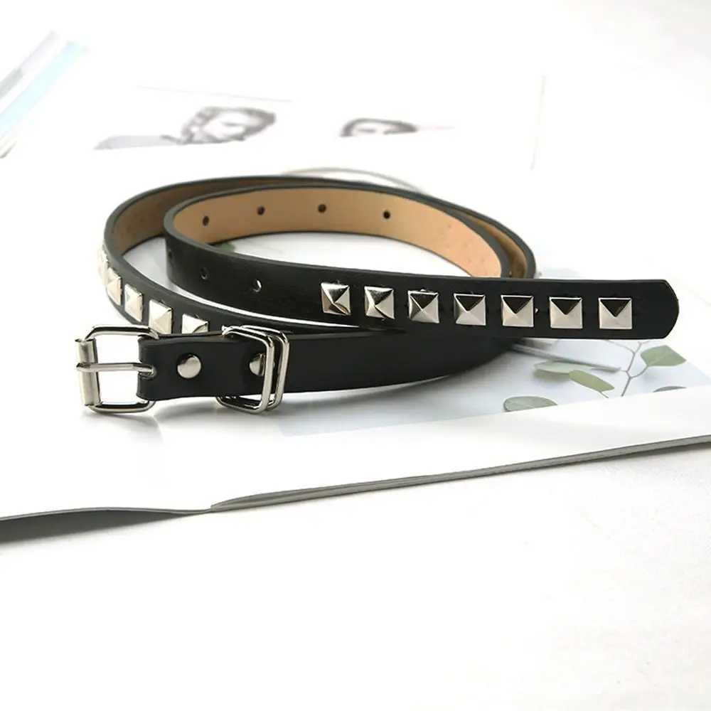 New Punk Rivet PU Leather Waist Strap Belt For Women Men Gothic Thin Metal Buckle Belts for Jeans Dresses Waistband Adjustable W250604