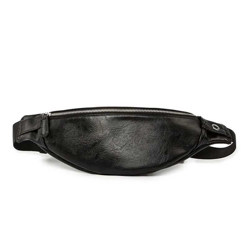Fashion Pu Leather Waist Bag Men Fanny Pack Casual Adjustable Belt Bag Male Heuptas Bum Banana Bag Banana Sa W250604