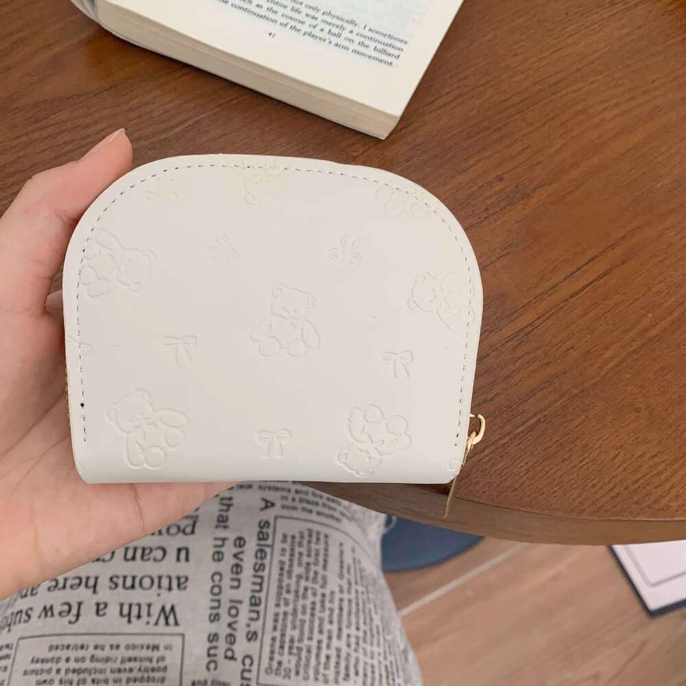 New Cartoon Short Coin Purse Cute Student Simple Embossed Niche Design Holder Women Multi-Card Slot Card Bag