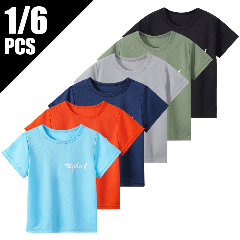 Summer Ready Childrens Casual T-Shirt Featuring Shark Design & Durable Fabric Suitable from Age 4 through 12