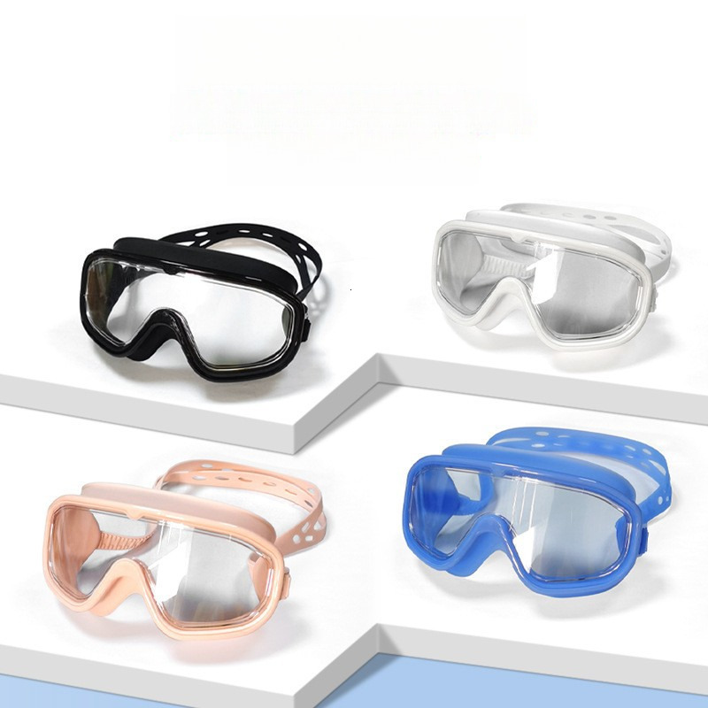 Waterproof Anti-Fog HD Adult and Children Large Frame Silicone Swimming Goggles Set