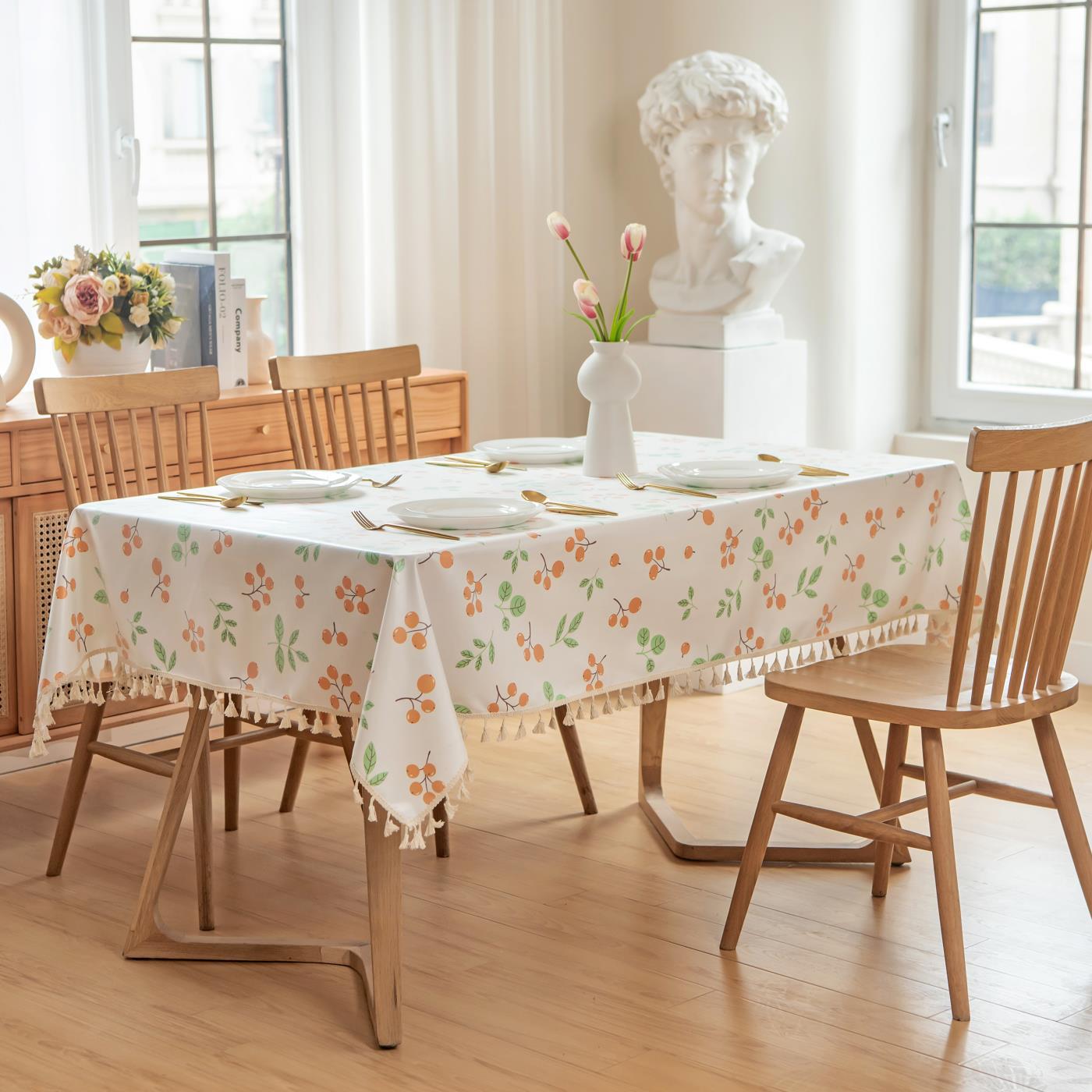 A557 tablecloth waterproof and oil-proof wash-free light luxury ins high-end matching table mat rectangular coffee table mat tablecloth