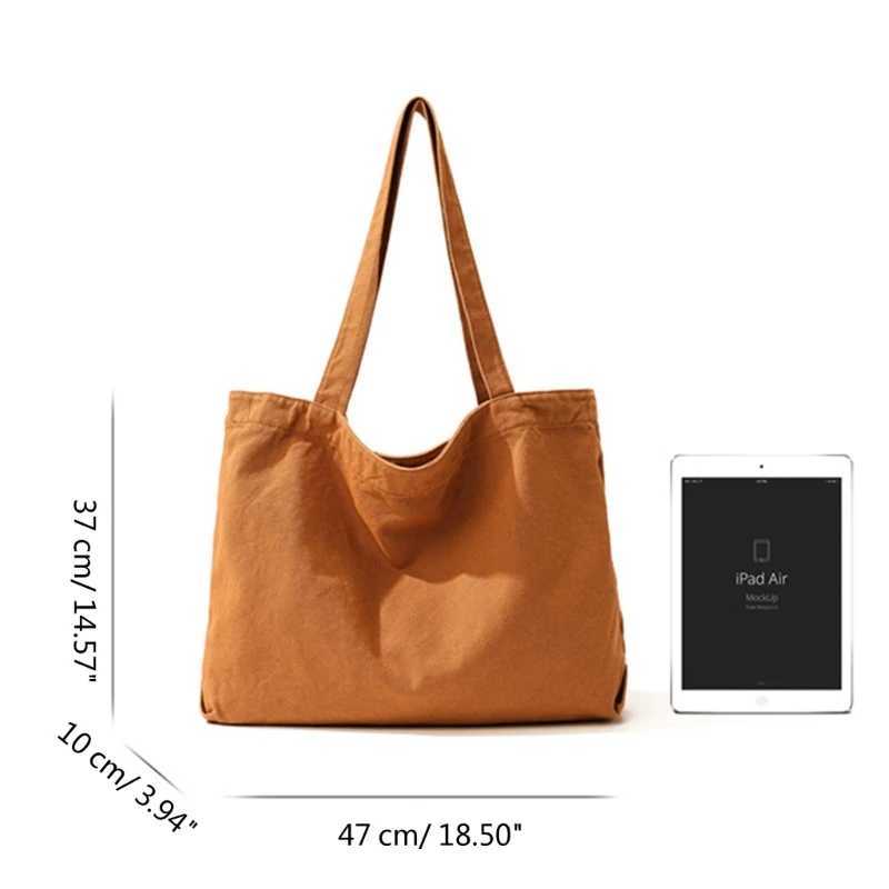 Shopping Shoulder Bag Large Capacity Women girl Versatile Canvas Tote Bag FAshion Casual Bag Shopper HandbagXJ250604