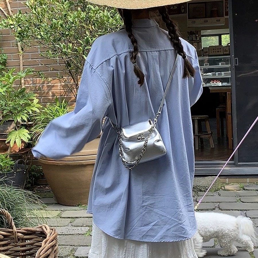 New summer silver super popular chain fashion women s crossbody bag niche design mini bag fashion designer fashionable women s shoulder bag