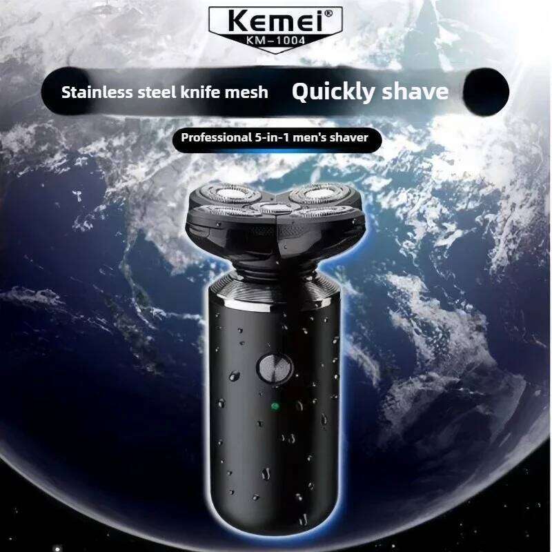 Kemei KM 1004 5-In-1 Electric Shaver For Men Nose Ear Trimmer, Hair Clipper, Bald Head Shaver,Body Groomer
