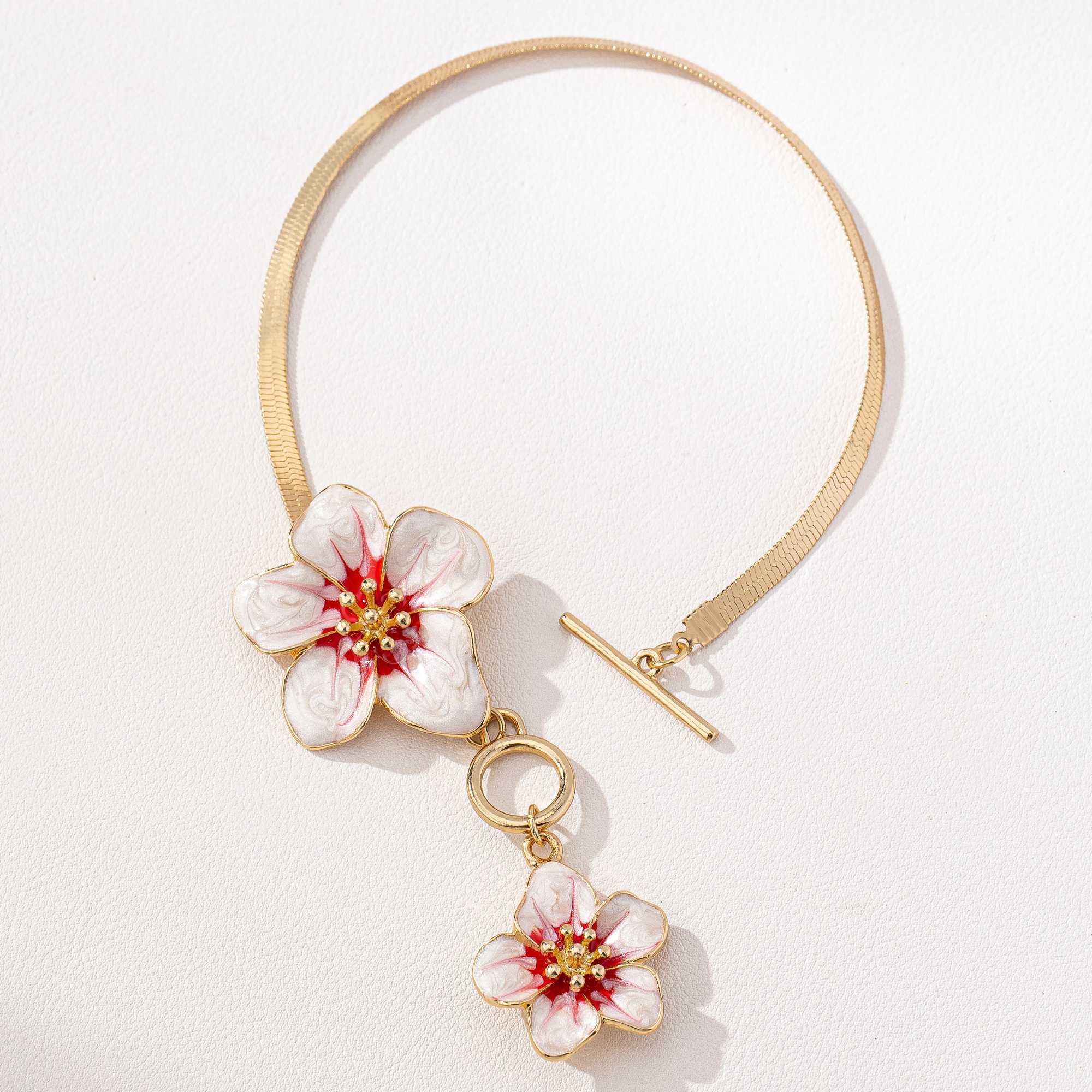 European and American punk style metal alloy fashionable color enamel glaze flower anklets beach travel vacation jewelry W250604