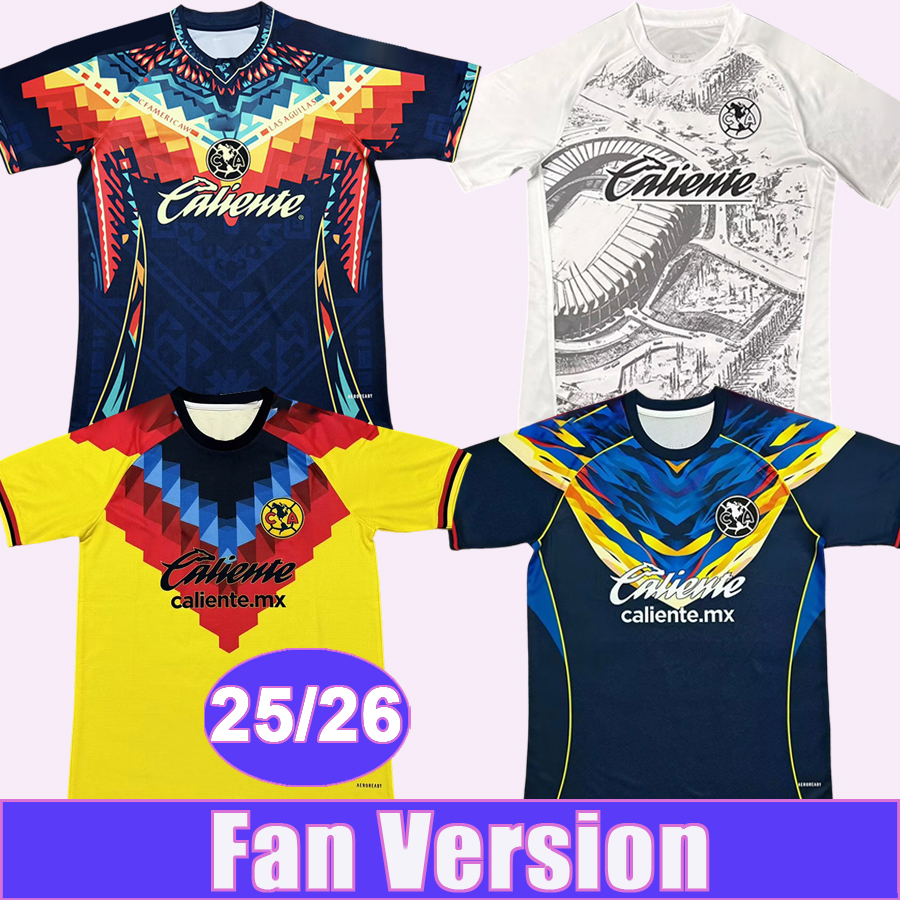 25 26 Club America Mens Soccer Jerseys DAVILA HENRY AGUIRRE I.REYES K.ALVAREZ D.VALDES Special Commemorative Edition Training Wear Football Shirts