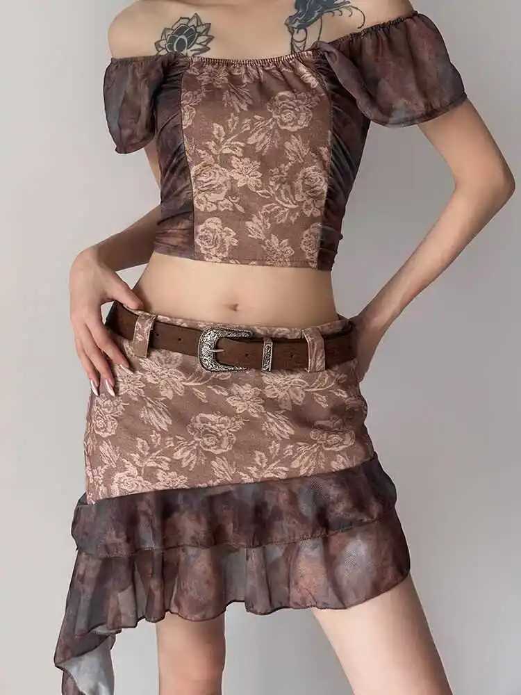 Y2K subculture retro engraved waist belt womens rose pattern brown pants belt niche design sense leather belt W250604