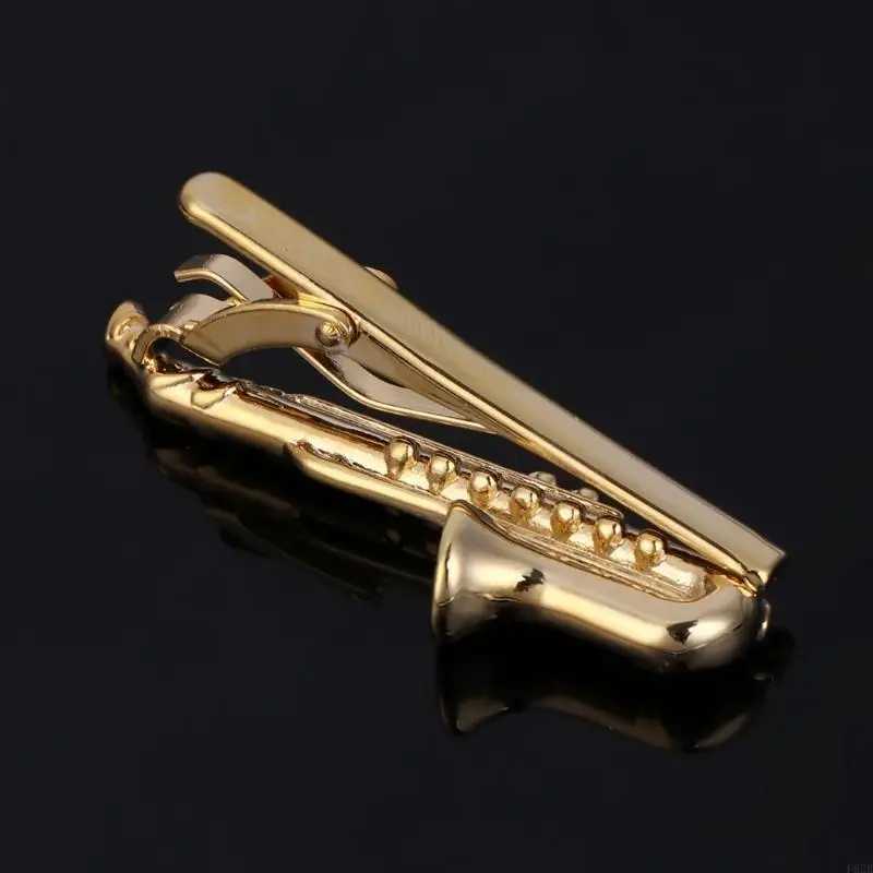 Saxophone Men Tie Clip Bar Necktie Pin Clasp Clamp Wedding Charm for Creative Gift W250604