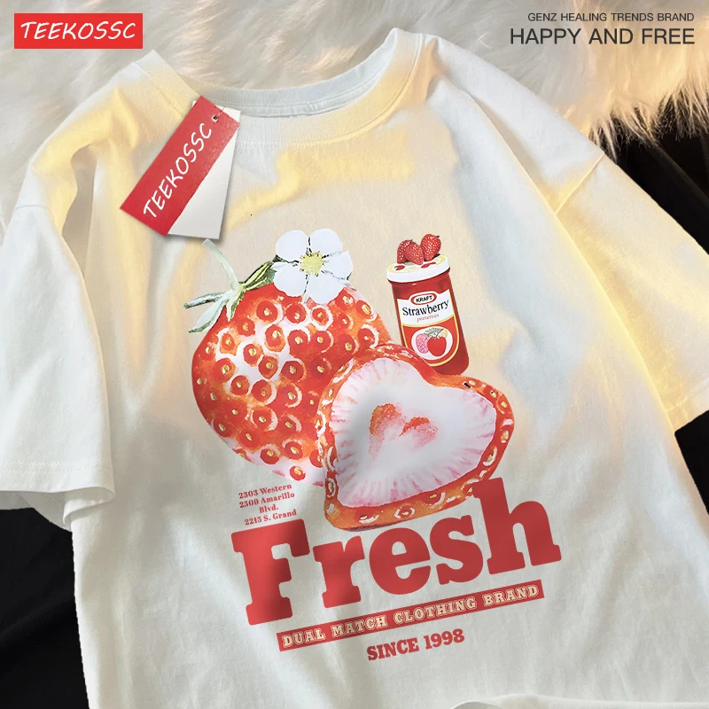 Fresh Strawberries Since 1998 Tshirts Men Women Comfortable Casual T Shirt Couple Cotton T Shirts Loose Crewneck T-Shirt 250604