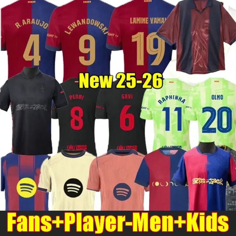 25 26 barcalona jersey LAMINE YAMAL soccer jerseys shirts GAVI LEWANDOWSKI PEDRI RAPHINHA football kids kit maillot de foot camiseta barcelone Fermin BALDE