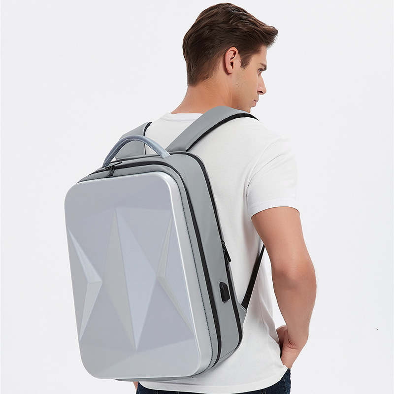 Free Shipping Large Capacity Outdoors Hard Shell Laptop Bag High-end Commuter Men's Backpack Laser Designer Bag Texture Business Backpack