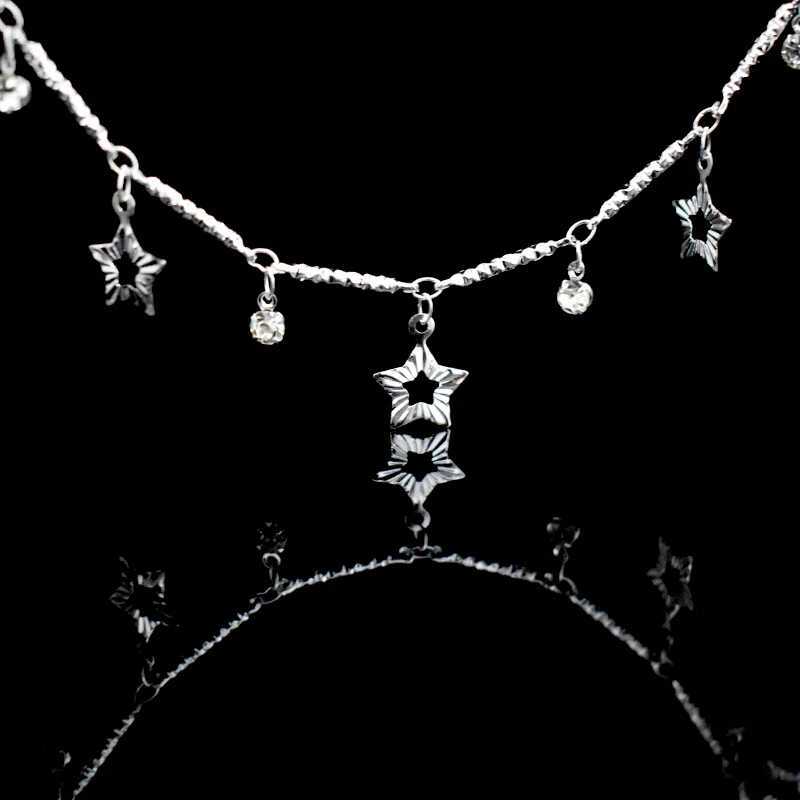 New Fashion Ladies Rhinestone Beach Silver Plated Anklet Star CZ Pendant Foot Chain Silver Color Anklets Bracelets Women Jewelry W250604