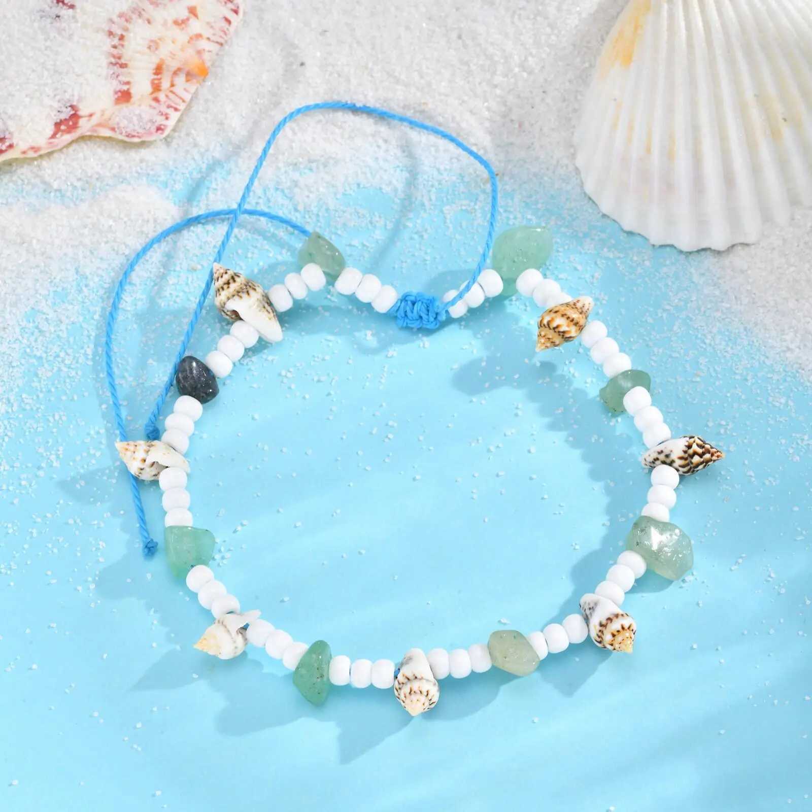 Vnox Bohemian Conch Shell Beads Foot Bracelet For Women Girls Summer Beach Adjustable Anklet Friendship Jewelry Gift To Friend W250604